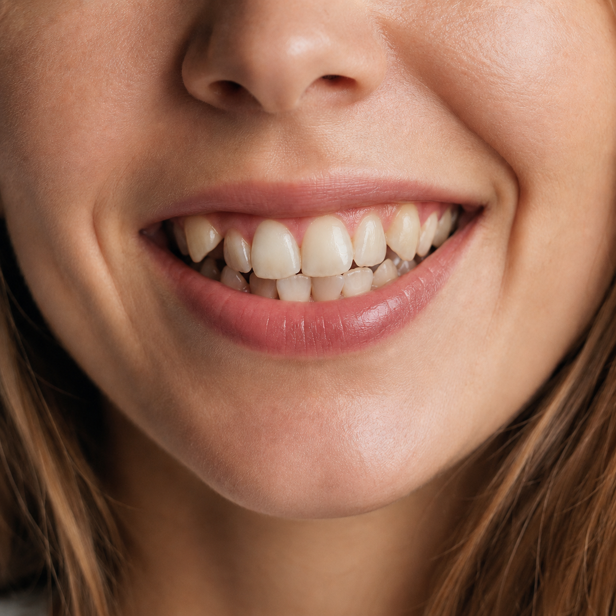 Tänder före Invisalign-behandling — trångställning fram